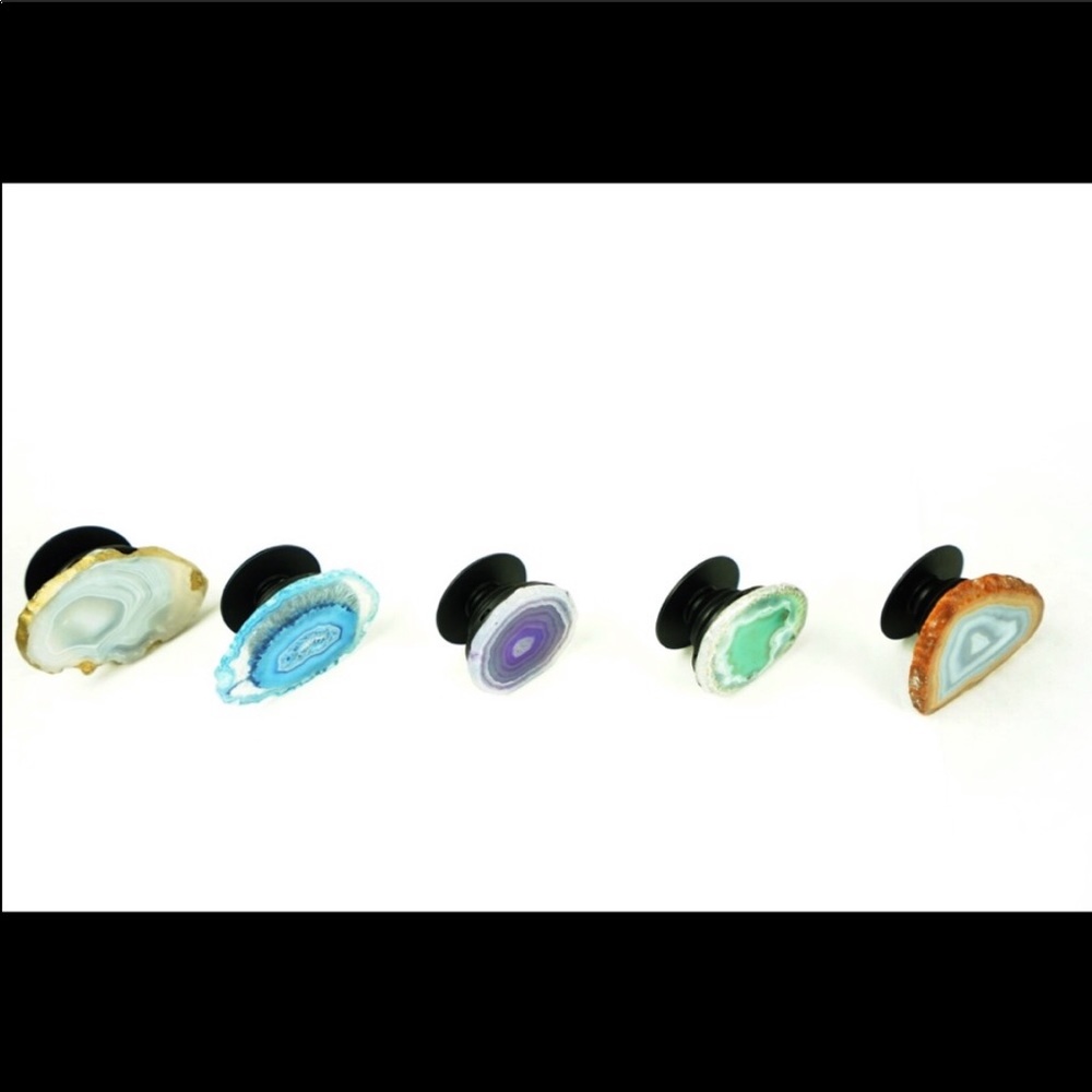 Custom made agate phone grips